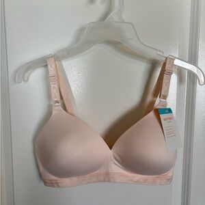 Warner's Pink Wireless Bra Smooth Comfort